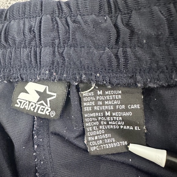 vintage y2k starter track pants mens medium navy blue snap legs Straight leg - Picture 4 of 16